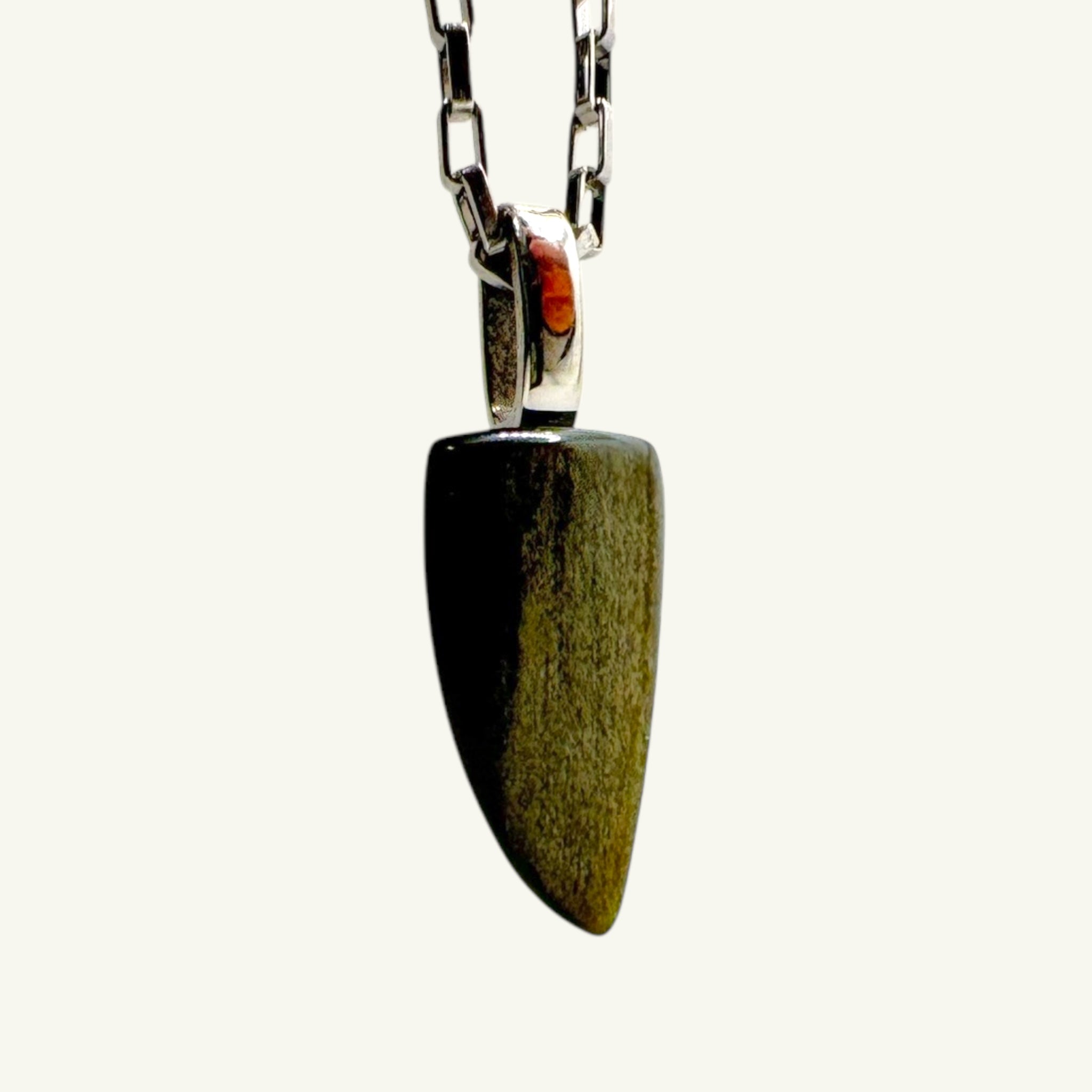 Collana ossidiana oro 22x11 mm Sharifa Crystals
